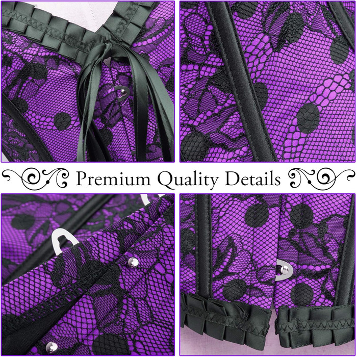 Жіночий корсет-топ Alivila.Y з квітковим принтом, денім, вінтажний стиль, розмір S, фіолетовий