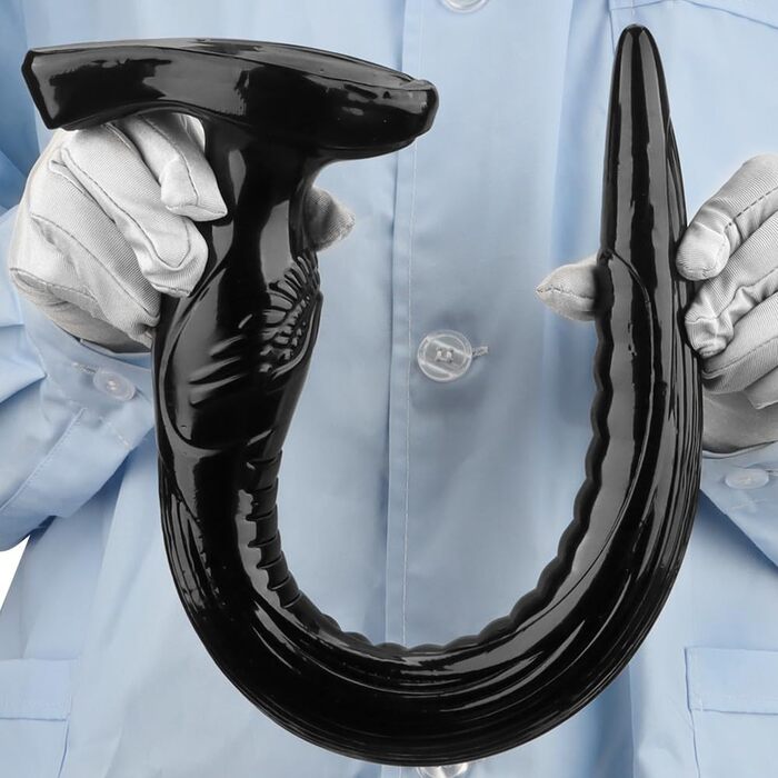 Анальні іграшки для дорослих: великий гнучкий анальний дildo з сильним соском, 30 см, PVC