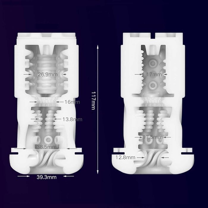 Електричний мастурбатор-чаша QgLust з 8 обертовими, телескопічними головками, 7 вібраціями, 5 частотами, керуванням через додаток, автоматичним режимом, реалістичним дизайном, водонепроникністю. Іграшка для чоловіків