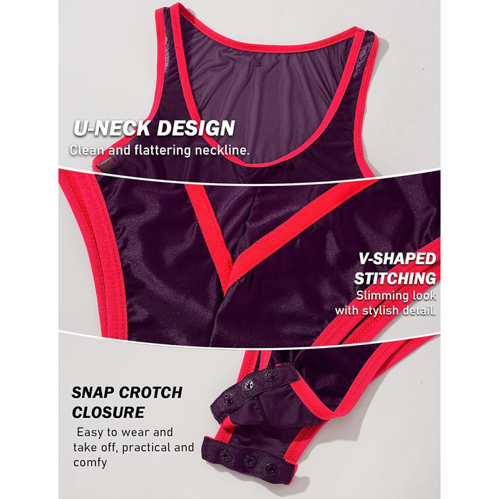 Боді для чоловіків AIEOE - сексуальний, прозорий боді, топ-майка, масло блиск, без рукавів, білизна, танга (червоний)