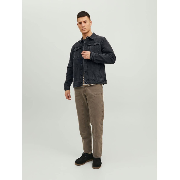 Чоловіча джинсова куртка JACK & JONES чорного кольору, розмір XXL