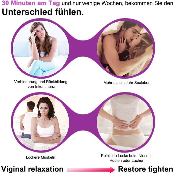 YEVIOR Набір 3 інтимні м'ячики для тренування таза, вібратор-кулька з пультом керування для стимуляції G-точки та клітора, 10 програм вібрації, водонепроникний та перезаряджуваний, фіолетовий