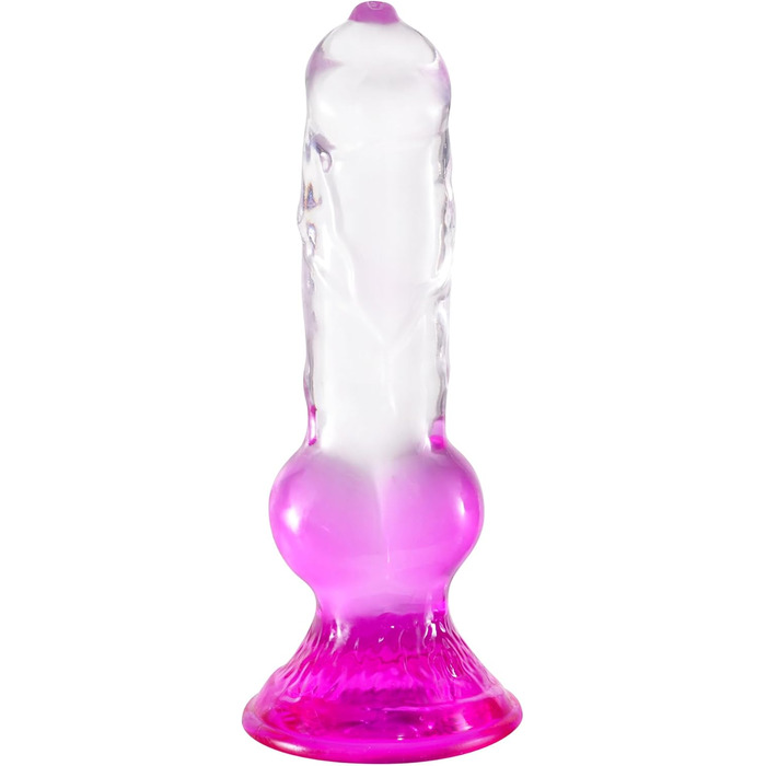 Анальний дildo Difemstoy з сильним соском, XXL, стимулятор G-точки, іграшки для дорослих для жінок, чоловіків, пар, фіолетово-прозорий