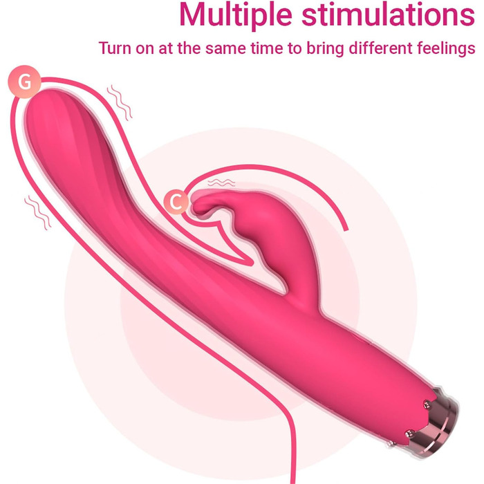 Вібратор для жінок Rabbit G-Spot, 10 режимів, RoseRed