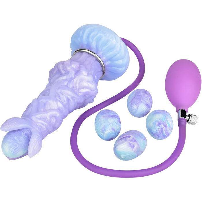 Анальний плагін Axcroo з силікону з 5 кулями, надувний анальний плагін-яйце, перлини для анусу, дилдо, стимуляція простати, SM іграшки для жінок та чоловіків