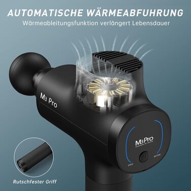 Перкусійний масажер OPOVE M3 Pro 2 Massage Gun з LED-дисплеєм, 2500 об/хв, для зняття м'язового болю, чорний