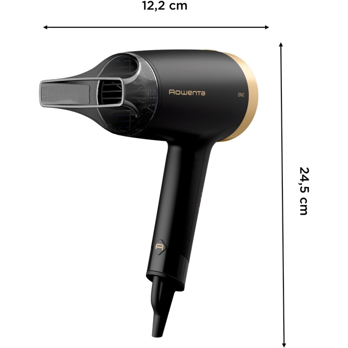 Фен для волосся Rowenta Express Style CV1801 золотого кольору, 1900 Вт, з концентратором та режимом холодного повітря