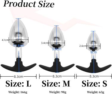 Набір анальних засобів для стимуляції: сталевий Butt Plug, дилататор, масажер простати, для пар, SM bondage