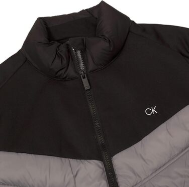 Чоловічий гібридний гольф-жилет Calvin Klein Frontera на блискавці, XL, сріблястий/чорний