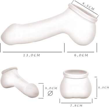 Латексний пеніс-чохол TOYLIE Adam, 13 см, червоний – з мішком та вираженою головкою, Made in Germany