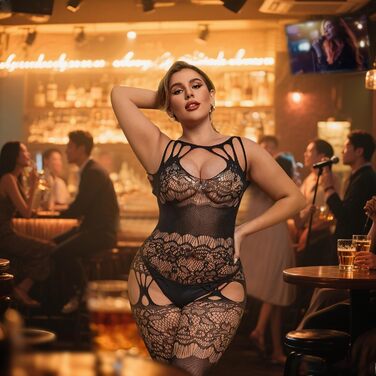 Німія: Сексуальний мереживний боді для жінок, мереживний боді-корсет, універсальний розмір (0-18), прозорий боді для вечірок та клубів