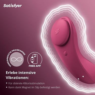 Вібратор Satisfyer Sexy Secret Connect App, 8,5 см: міні-вібратор з керуванням через додаток | Тихий, портативний | Для еротичної стимуляції