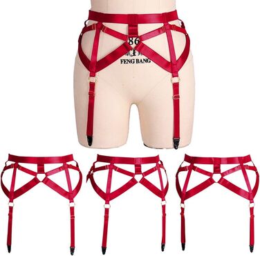 Жіночий готичний корсет-стрінг з 4 кліпсами, пояс-стрінг, готичний стиль, універсальний розмір, бордовий колір