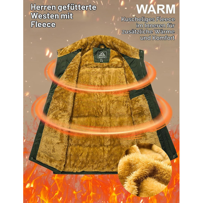 Чоловічий флісовий жилет MAGCOMSEN для активного відпочинку, терможилет Outdoor (XXL, армійський зелений)