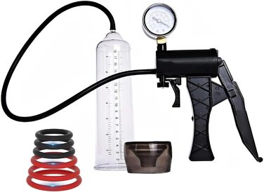 Насос для збільшення пеніса з манометром, 6 кілець для тренування ерекції, секс-іграшка для чоловіків