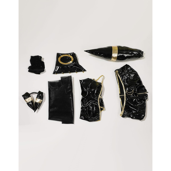 Костюм для косплею Mobbunny: чорний боді з PU-шкіри, фігурна спідниця з шифону, пов'язка, великий хвіст