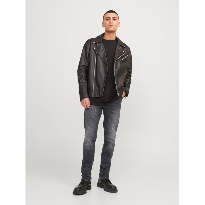 Чоловічі джинси Slim Fit Jack & Jones JJIGLENN чорного кольору, денім