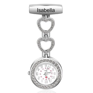 Персоналізований годинник для медсестер lorjewel з іменним гравіюванням, настінний годинник-затискач для жінок, ідеальний подарунок до Дня медичного працівника