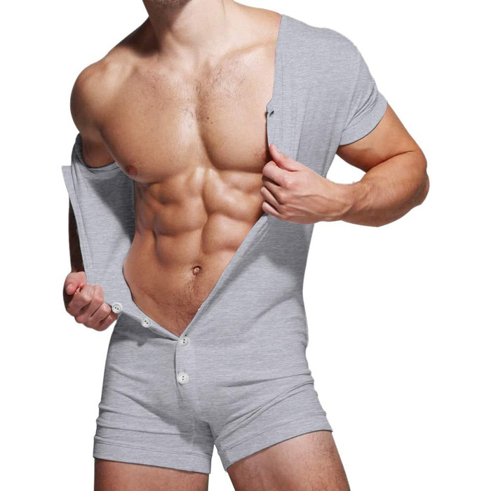 Спортивний боді Usle Alive для чоловіків (XXL, сірий). Стретчева бавовна, майка-комбінезон, рейтузи.