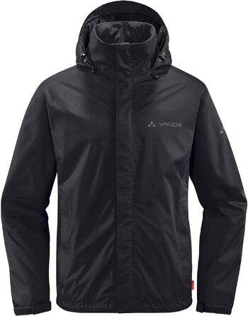 Чоловіча вітро- та водонепроникна куртка VAUDE Escape Light Jacket, дихаюча легка куртка для дощу, чорна, розмір 4XL