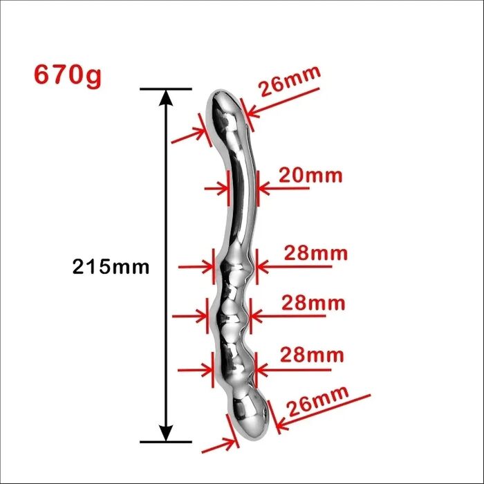 Анальний утилізатор з нержавіючої сталі, подвійний, великий, імітація дільда, стимулятор G-точки, металевий анальний плагін з кульками, стимулятор P-точки, масажер простати, стрижень, вагінальна сексуальна іграшка