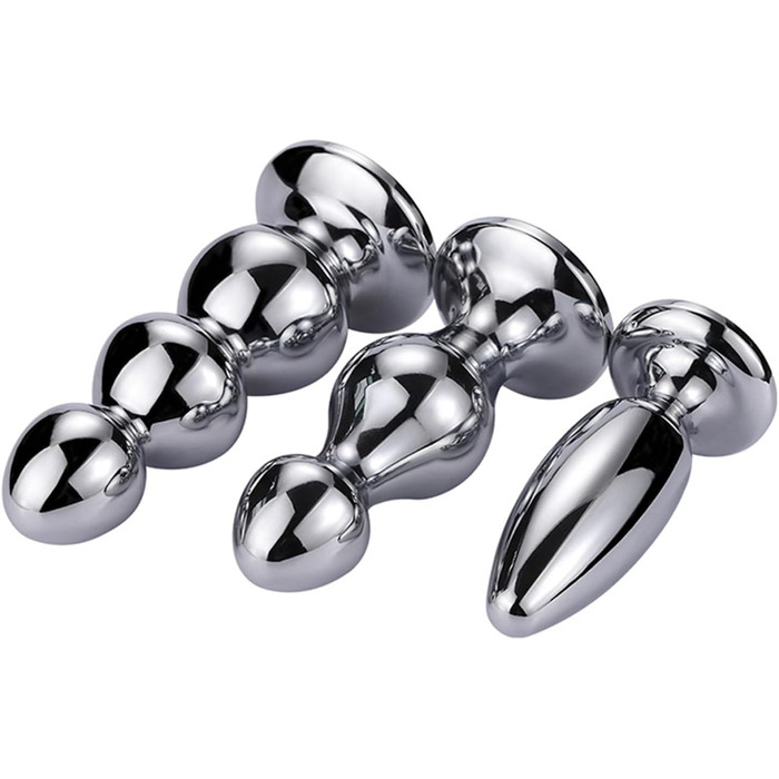 Анальний масажер Qodpxxi 3 Stile Extra Lang з металу з діамантовою основою. Стимуляція G-точки, масаж простати. Іграшки для дорослих, унісекс.