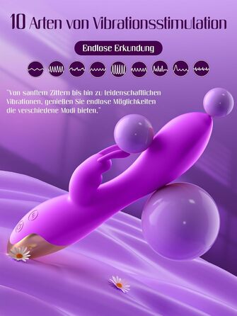 Вібратор для жінок: набір сексуальних іграшок з 10 режимами, кліторальний ділдо, G-spot, для пар, чорний/фіолетовий