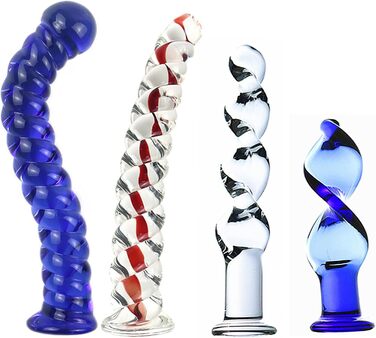 Набір анальних пробок зі скла ScreaAss 4 Stile: комплект з 4 анальних пробок, кристалічне скло, G-точка, масажер простати, для жінок та чоловіків