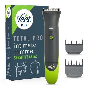 Тример для чоловіків Veet Men Intimate — водонепроникна електрична машинка для стрижки волосся в інтимній зоні, на обличчі, пахвах та тілі