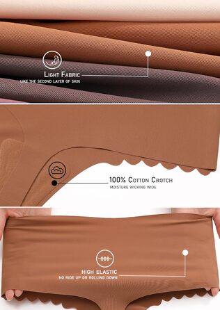 Тонгі жіночі A of SHE з високою талією, 6 шт. в упаковці, безшовні, з хвилястим краєм, сексуальні труси (M)
