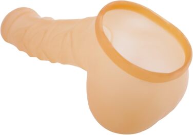 Латексний пеніс-чохол TOYLIE з презервативом, 14 см, напівпрозорий, з мішком та вираженою головкою, MADE IN GERMANY