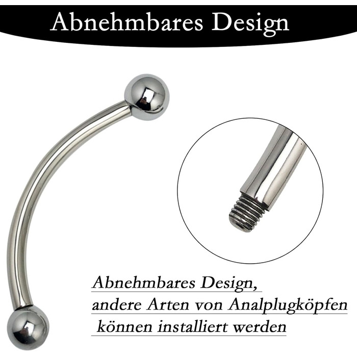 Анальний дildo з металу Doppelkopf з двома кульками, стимулятор G-точки, нержавіюча сталь
