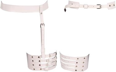 Жіночий шкіряний повзунок для панчіх, корсетний пояс, регульований, повзунок для ніг, каге для тіла, панчохи, стрічки для стегон (білий)