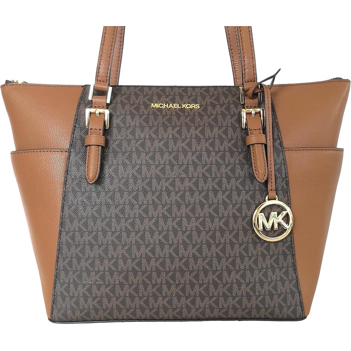 Жіноча сумка-тоут Michael Kors Charlotte Signature Large Top Zip Tote, коричнева