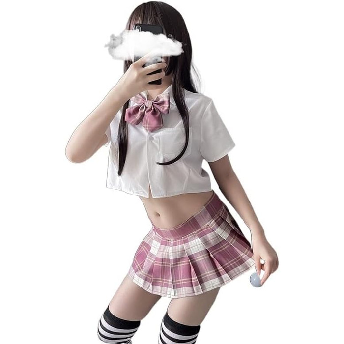 Костюм для рольових ігор: сексуальна спідниця-кокетка для дівчат, костюм Spice Girl, JK, з відкритим кроком, для студентів, короткий фалдований спідниця, 18, розмір: 80-105 кг+