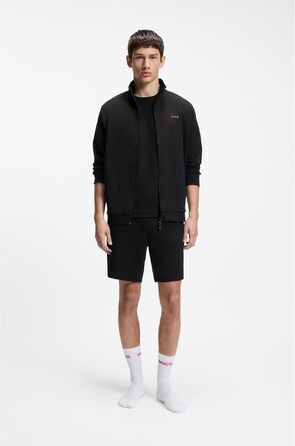 Шкіряний чоловічий ремінь HUGO Geek Sz35 чорного кольору з червоною прошивкою та логотипом на пряжці, розмір XL