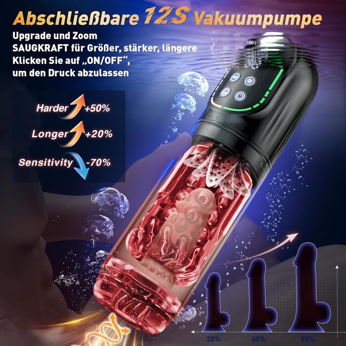 Мастурбатор для чоловіків з функцією вигину, ротаційним насосом та керуванням через додаток - сексуальна іграшка для чоловіків