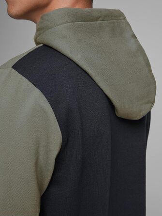 Чоловічий теплий худі з логотипом JACK & JONES Basic Kapuzen Sweatshirt, колір Dusty Olive, зелений