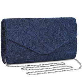 Жіночий вечірній клатч BAIGIO Elegante з мереживом, синій