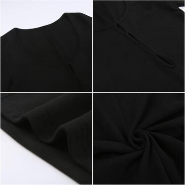 Комбінезон жіночий Hanaoops, короткий, облягаючий, з довгим рукавом, йога-комбінезон, вирізи, круглий виріз горловини, бодікон, еластичний, безшовний, чорний