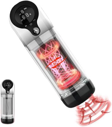 Масажер для чоловіків Lmgoc з 9 режимами обертання та 4 режимами всмоктування. Інтимні іграшки для дорослих, 3D вагінальний дизайн.