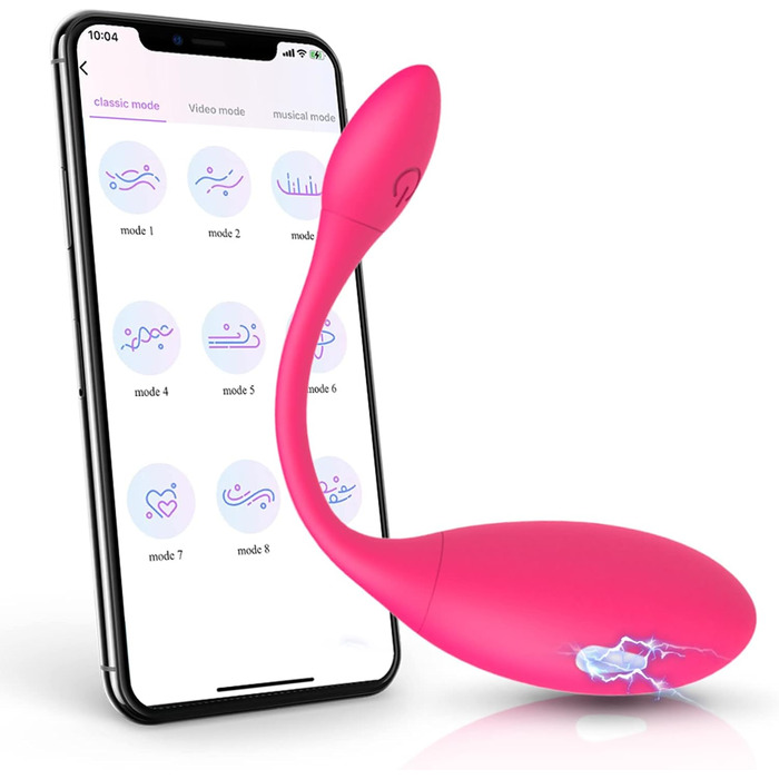 Вібратор для чоловіків та жінок з керуванням через додаток, стимулятор простати, силікон, 3 режими струму та 10 вібраційних режимів
