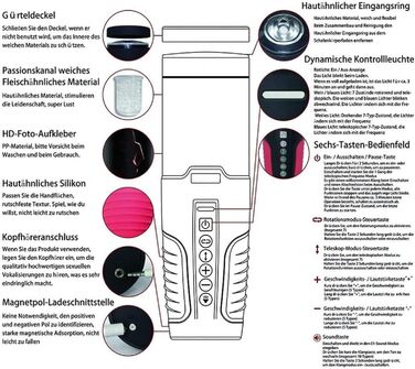 Автоматичний чоловічий мастурбатор з 7 функціями телескопічного витягування та режимами обертання | Масажер для чоловіків
