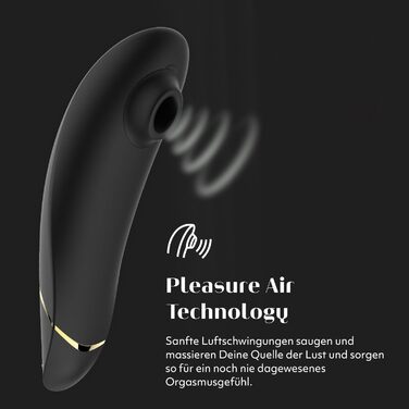 Womanizer Premium - вібратор для клітора з ефектом пульсації | Інтимна іграшка для жінок | Чорний, золотий