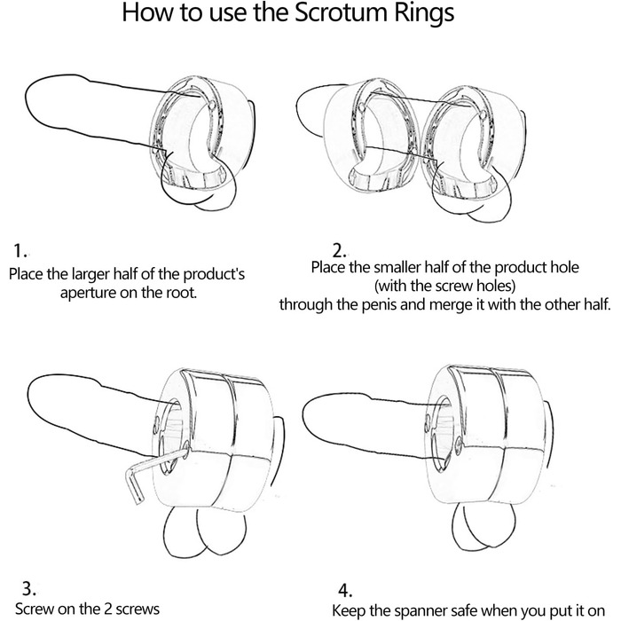Кільце для яєчок та статевого члена з нержавіючої сталі для чоловіків, пристрій для обмеження яєчок, розтягуване кільце, металевий аксесуар для сексуального задоволення та тренувань (S)
