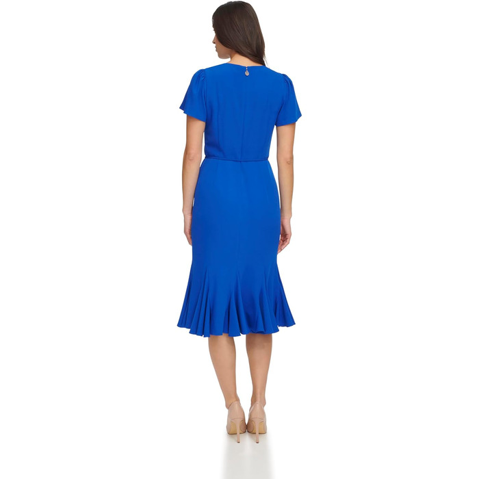 Сукня міді Tommy Hilfiger з плісе, поясом та рукавами 3/4, Majorelle Blue, розмір 42