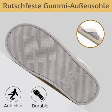 Зимові домашні капці Donpapa унісекс з ефектом пам'яті Memory Foam, плюшеві та штучне хутро (40.5/42 EU, світло-сірі)