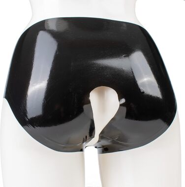 Латексний сліп з кроком (відкритий) - Rubberfashion, чорний, 0.4 мм, для жінок та чоловіків