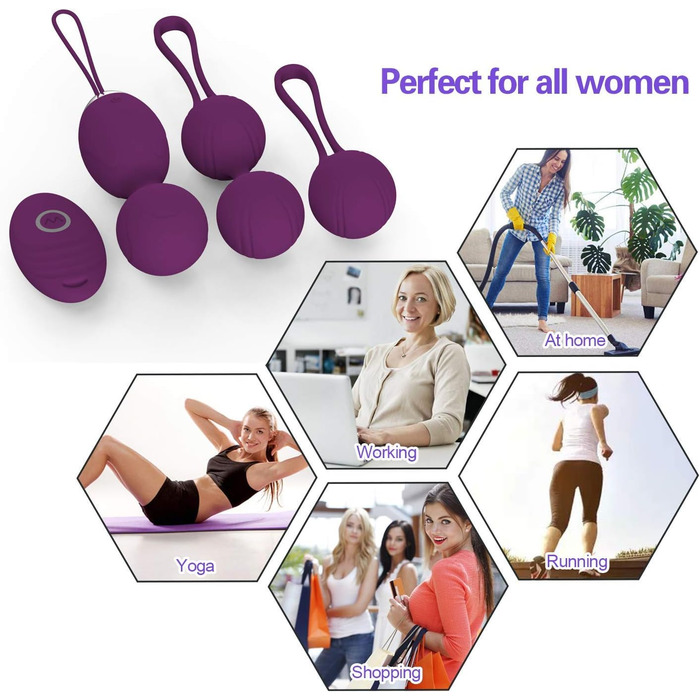 М'ячики Кегель 2-в-1 для вправ та масажу, набір Ben Wa - рекомендовані лікарями для тренування та зміцнення м'язів тазу