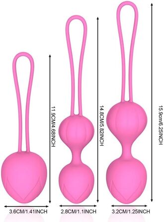 Силіконові вагінальні кульки Кегель 3 шт. (фіолетовий) - тренажер для зміцнення м'язів та сексуального здоров'я